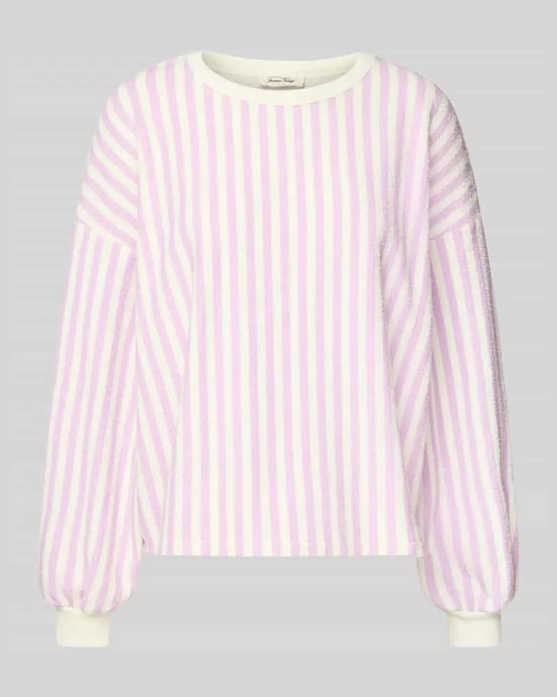 American Vintage Sweatshirt mit gerippten Abschlüssen Modell 'BOBYPARK Flieder