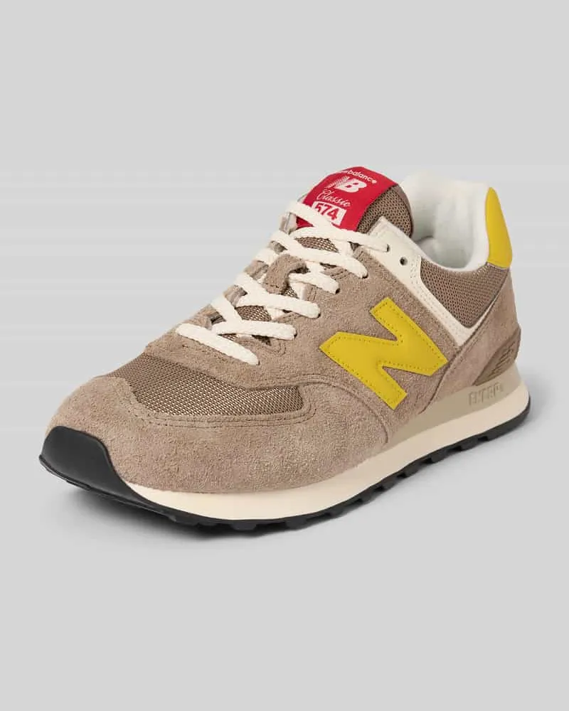New Balance Sneaker aus Leder-Textil-Mix Modell '574 Hellbraun