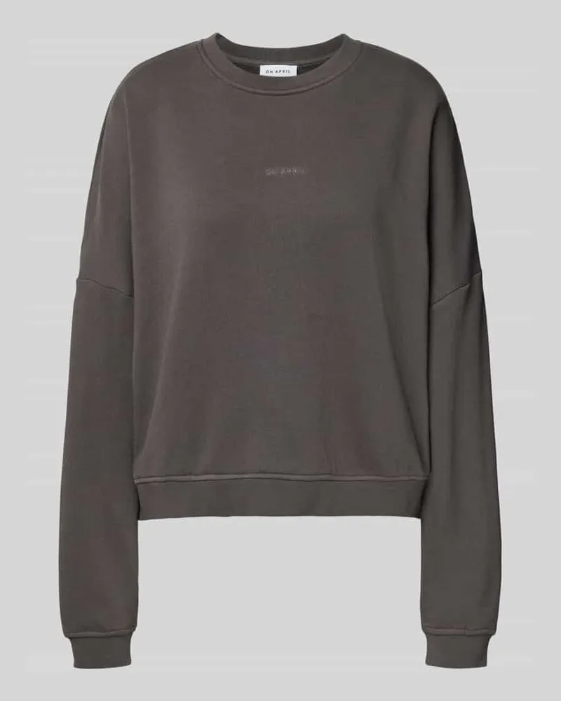 OH APRIL Oversized Sweatshirt mit Label-Stitching Anthrazit