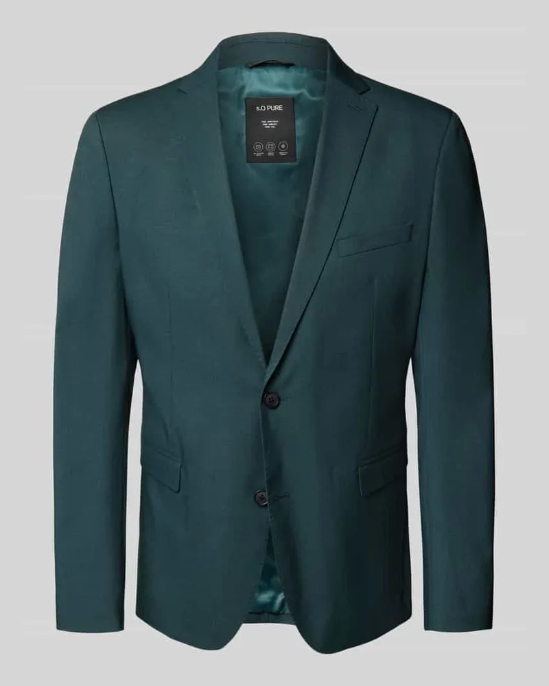 S.Oliver Slim Fit Sakko mit Reverskragen Dunkelgruen