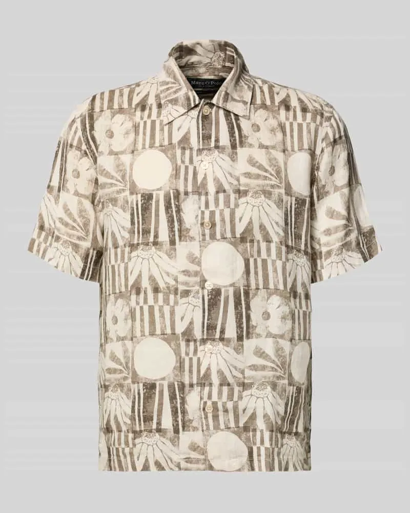 Marc O'Polo Relaxed Fit Freizeithemd aus reinem Leinen Hellbraun