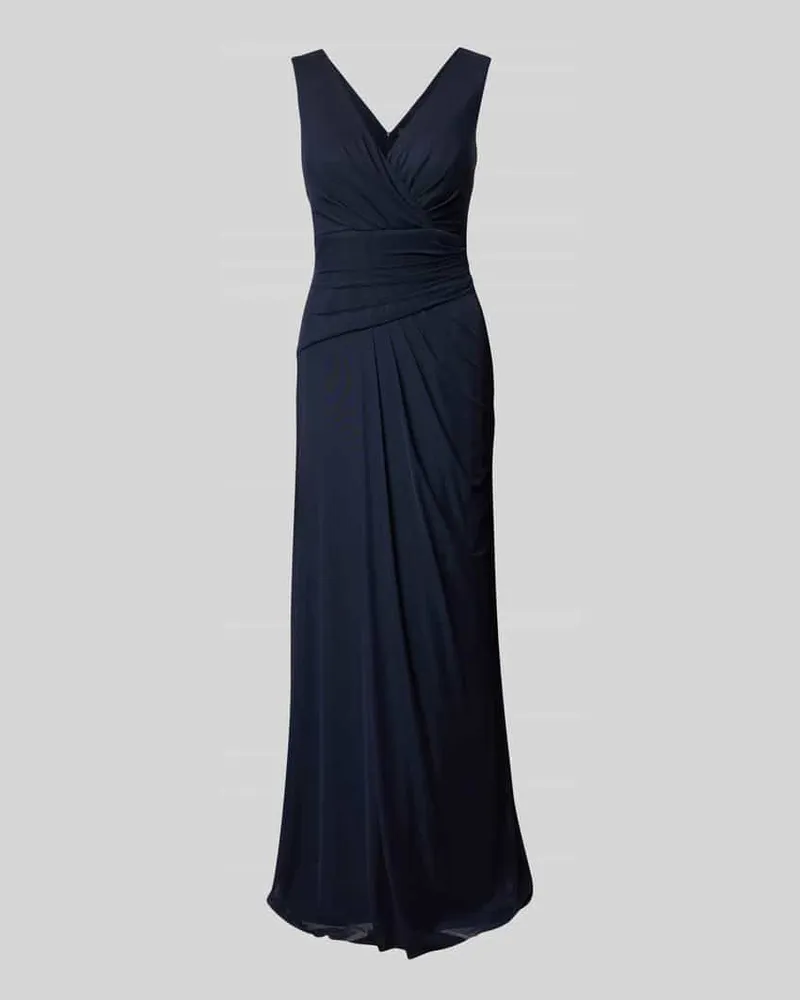 Vera Mont Abendkleid mit V-Ausschnitt und Raffungen Marine