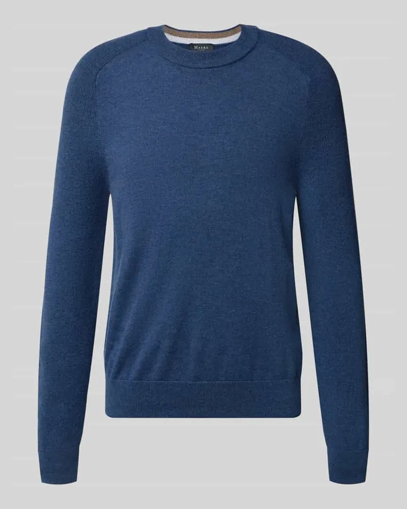 Maerz Regular Fit Pullover aus reiner Schurwolle Modell 'Geelong Jeansblau