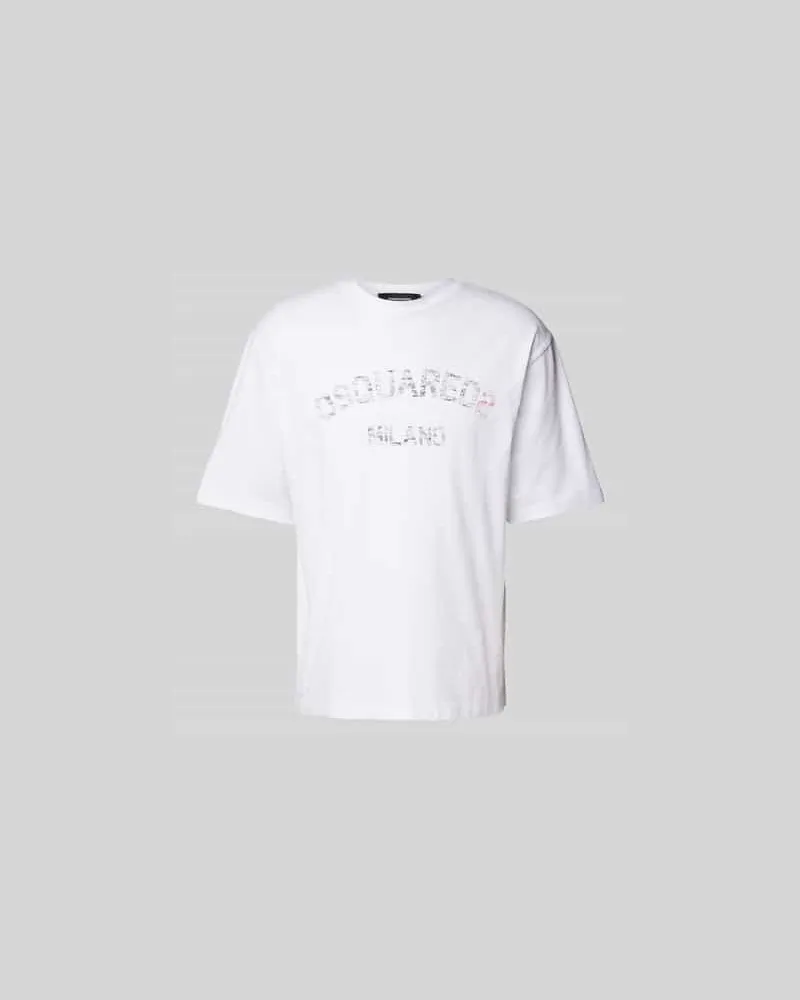 Dsquared2 T-Shirt mit Label-Print Weiss