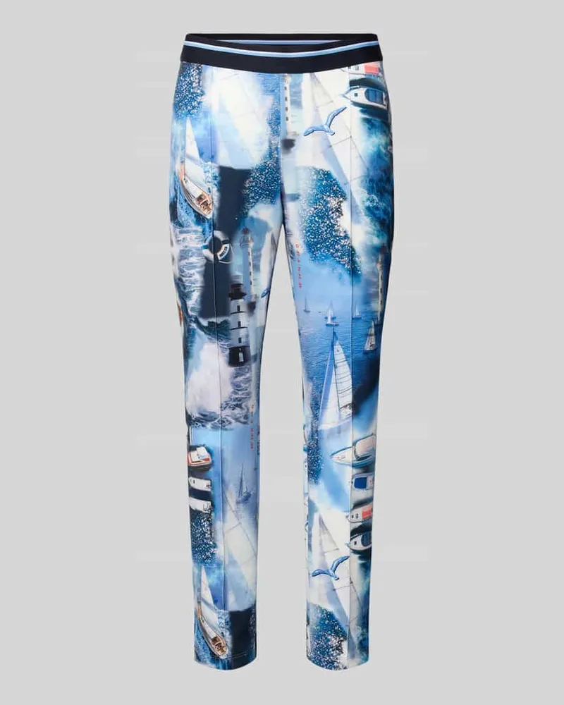 Marc Cain Slim Fit Caprihose mit elastischem Bund Sky