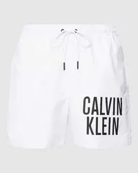 Calvin Klein Badehose mit Label-Print Weiss