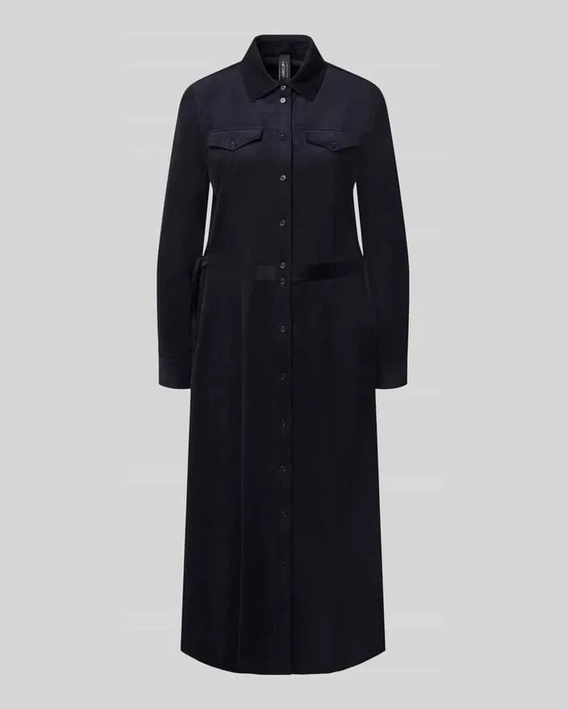 Marc Cain Regular Fit Midikleid aus Baumwoll-Mix in Cord-Optik Marine