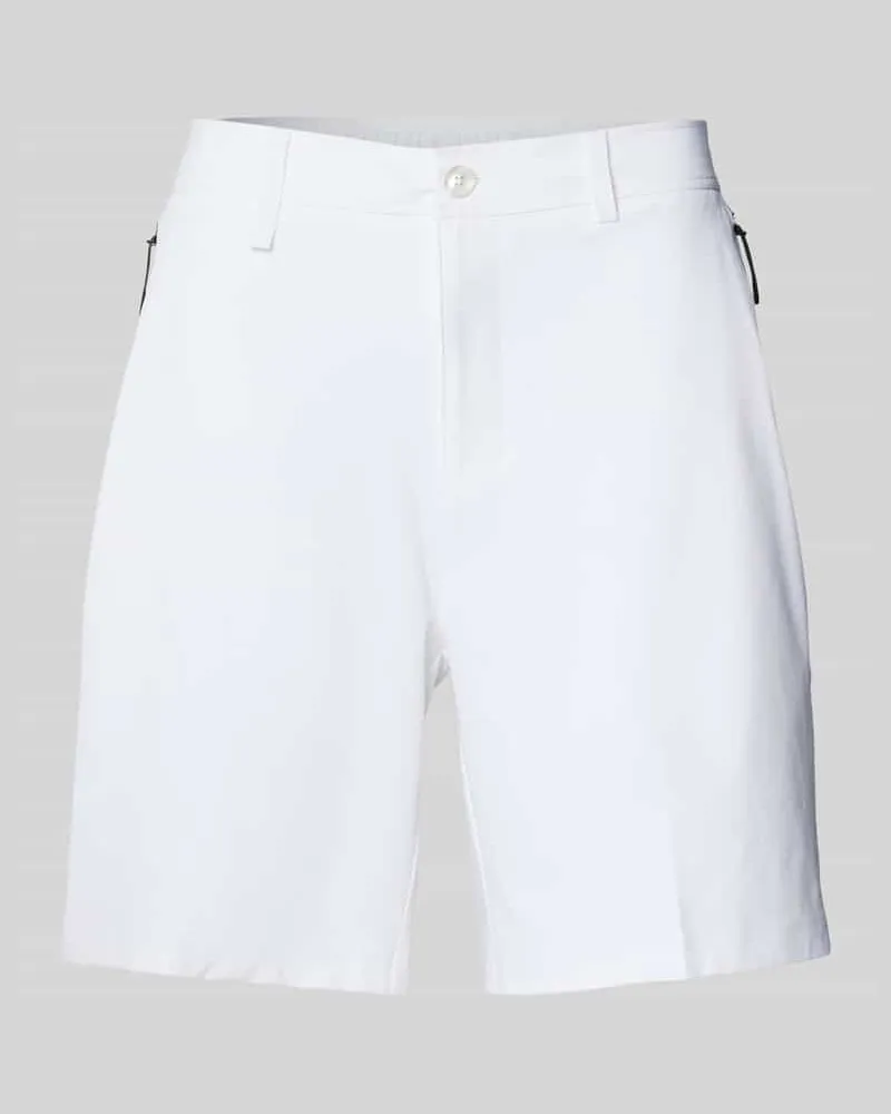 HUGO BOSS Relaxed Fit Bermudas mit Label-Schriftzug Modell 'SPIRIT70 Weiss
