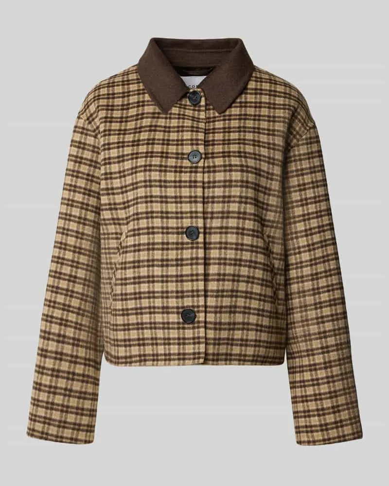 COMMA Regular Fit Jacke aus Woll-Mix mit Viskose-Anteil Sand
