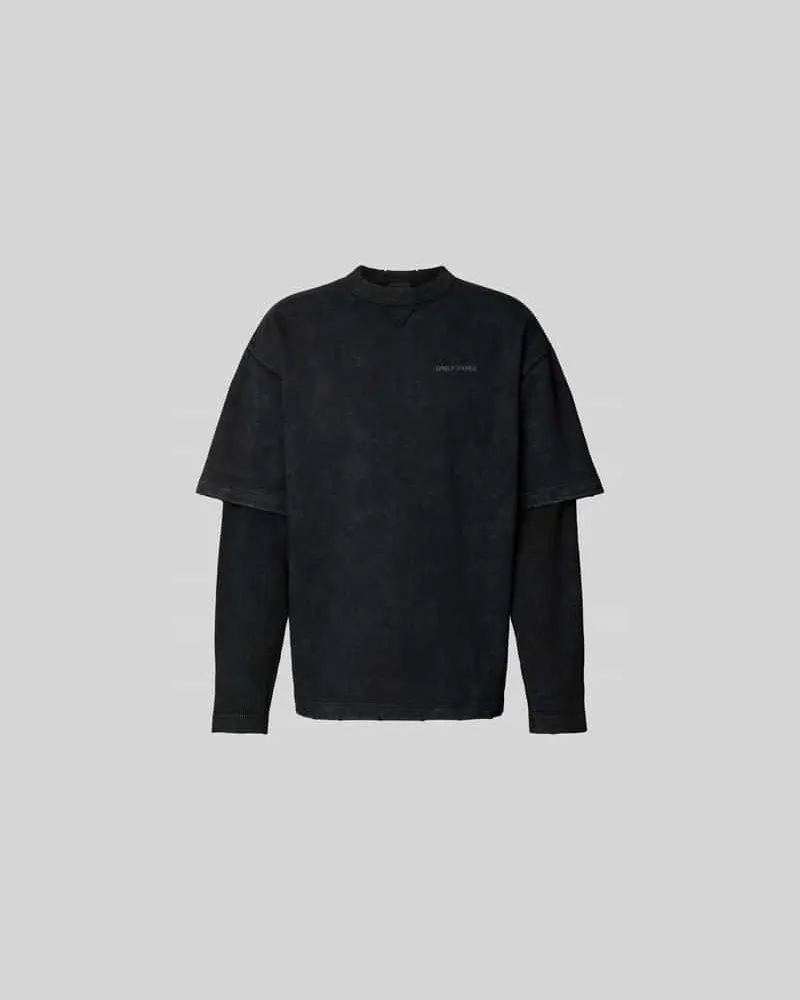 Daily Paper Longsleeve mit Label-Print Black