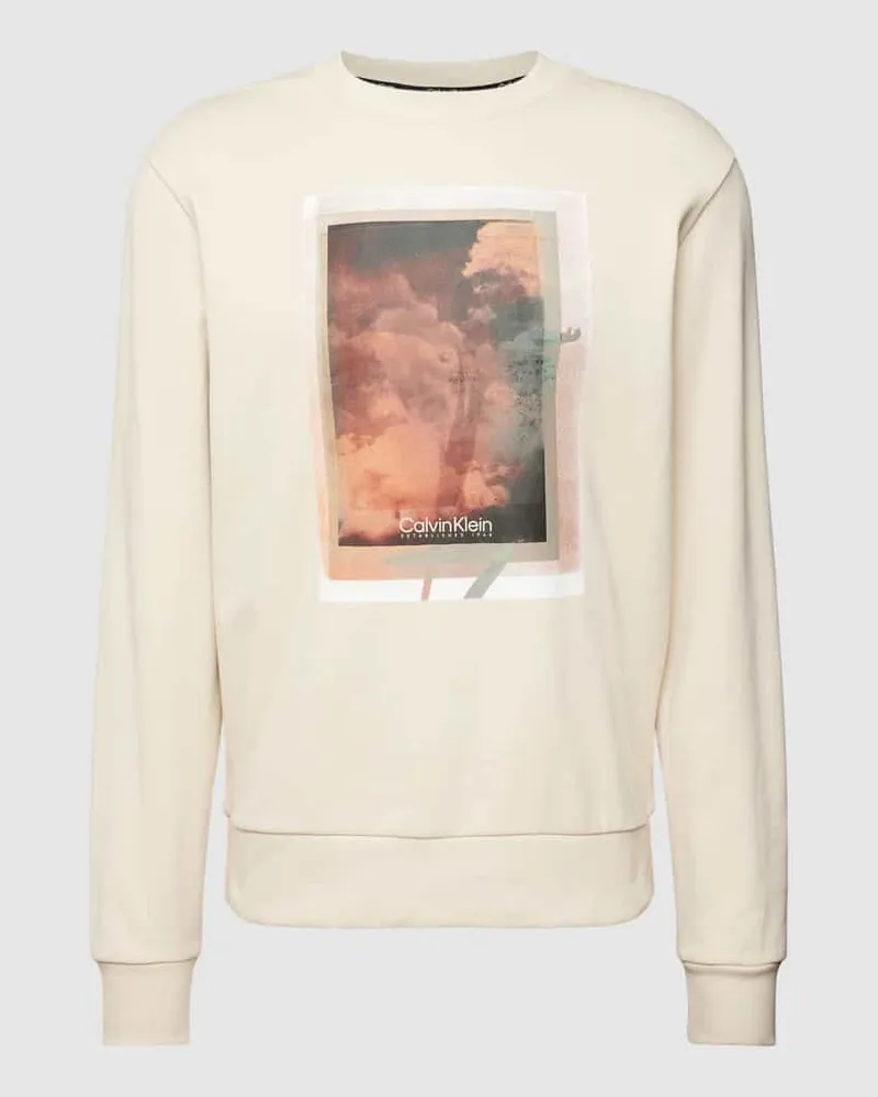 Calvin Klein Sweatshirt mit Label- und Motiv-Print Modell 'PHOTO Sand