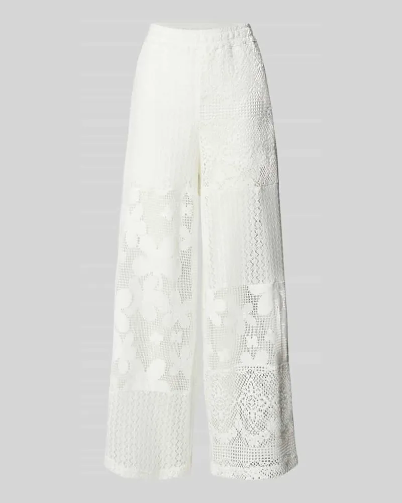 OH APRIL Hose aus Häkelspitze mit elastischem Bund Offwhite