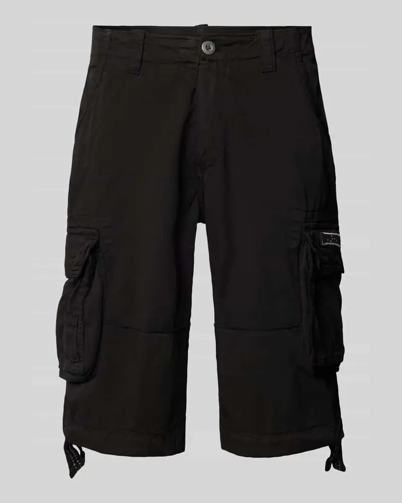 Alpha Industries Regular Fit Cargoshorts mit Tunnelzügen Modell 'JET SHORT Black