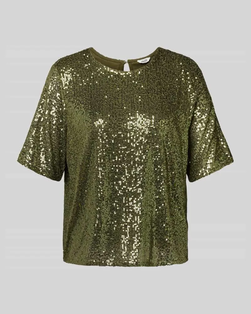 mbyM Blusenshirt mit Paillettenbesatz Modell 'Emrilla Dunkelgruen
