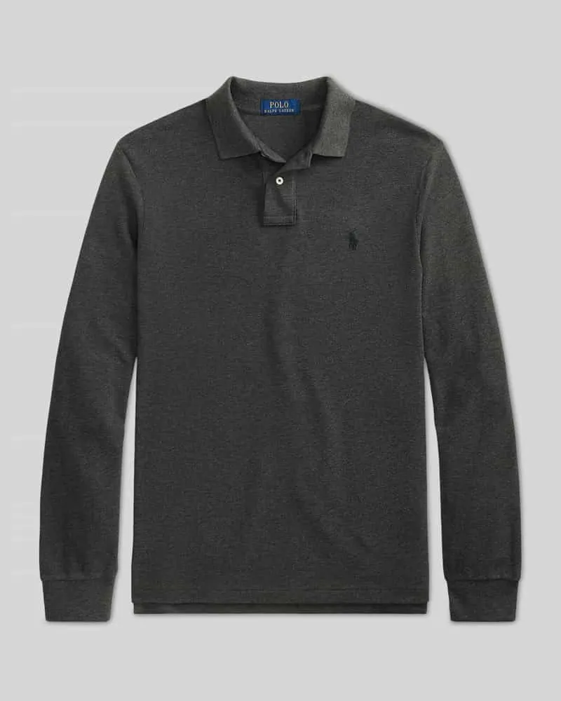 Ralph Lauren Regular Fit Poloshirt aus reiner Baumwolle Dunkelgrau