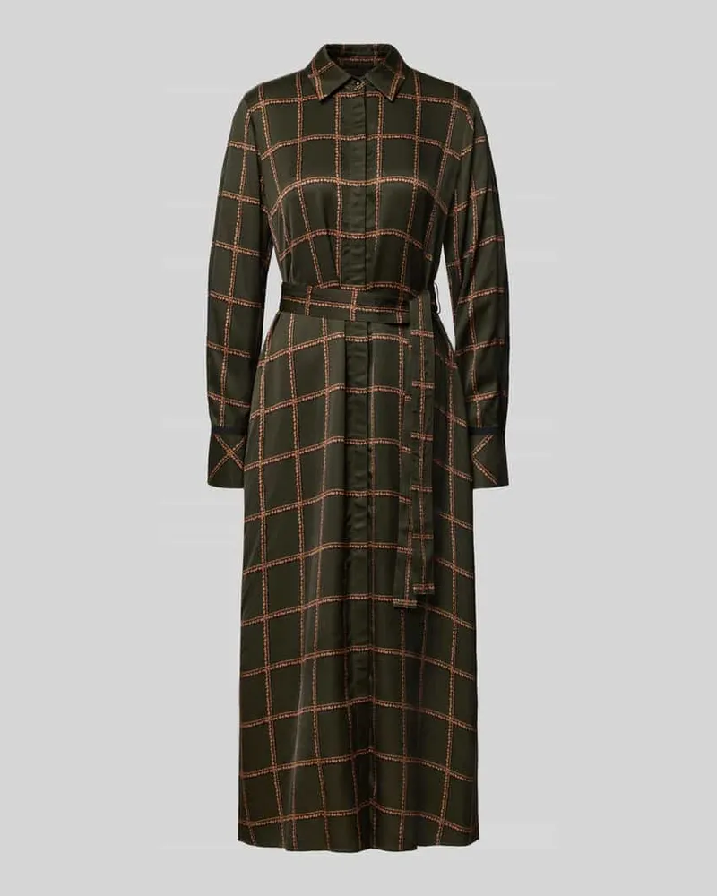 Marc Cain Hemdblusenkleid mit Bindegürtel Khaki