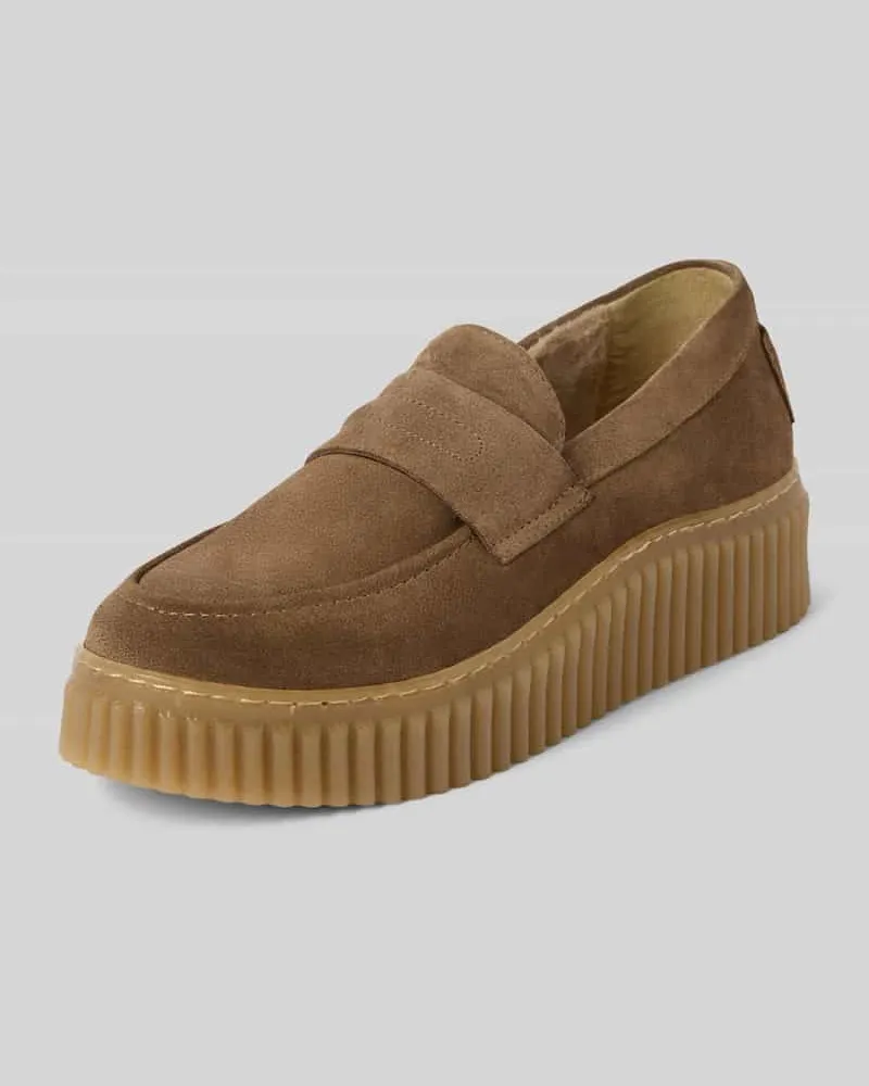 Marc O'Polo Loafer aus Veloursleder Taupe