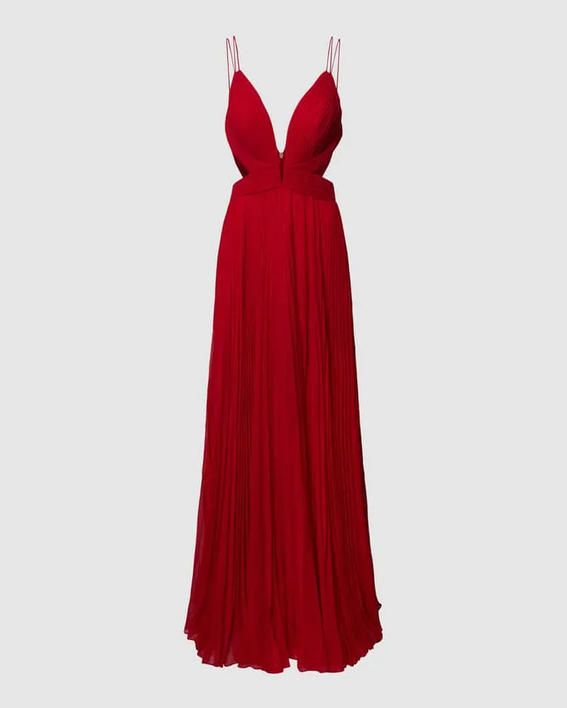 LUXUAR Abendkleid mit Plisseefalten Rot