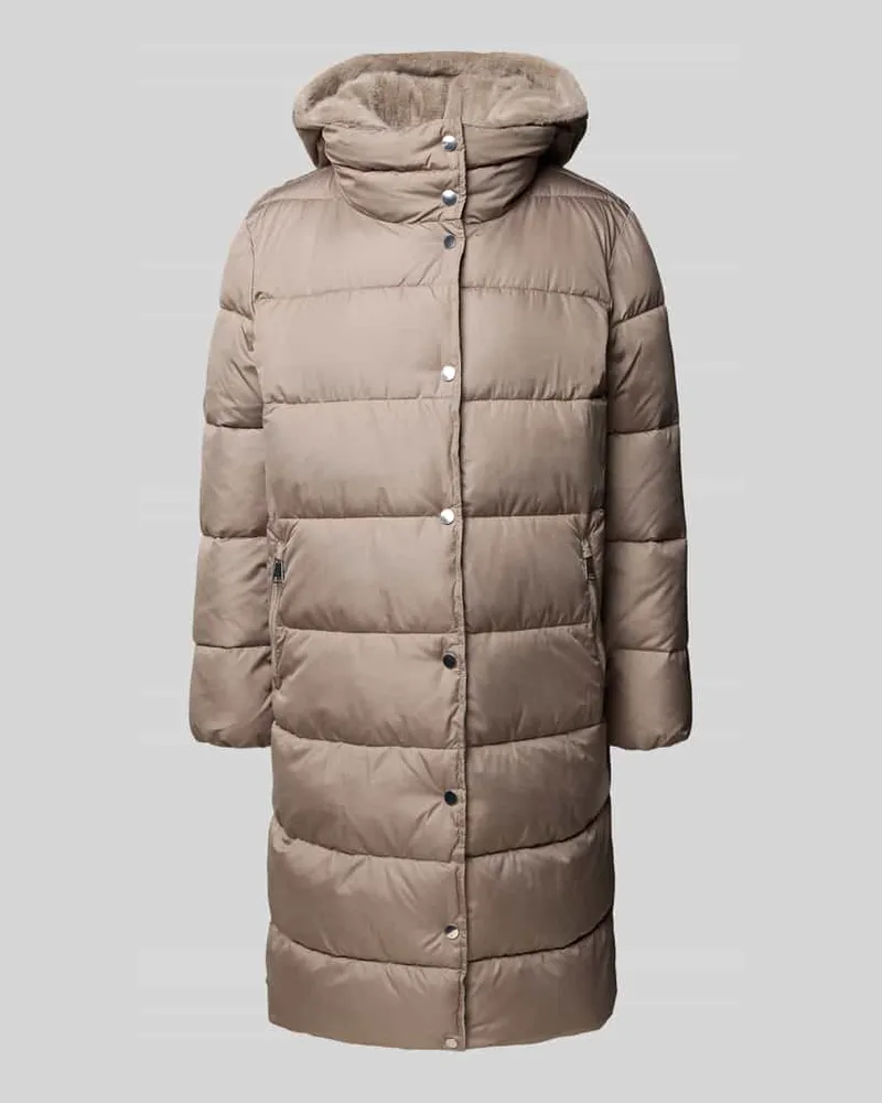 White Label Steppmantel mit Kapuze Taupe