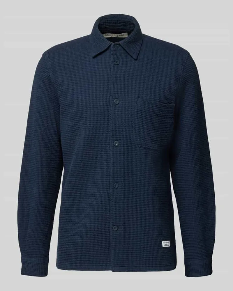 Marc O'Polo Regular Fit Freizeithemd aus reiner Baumwolle Marine
