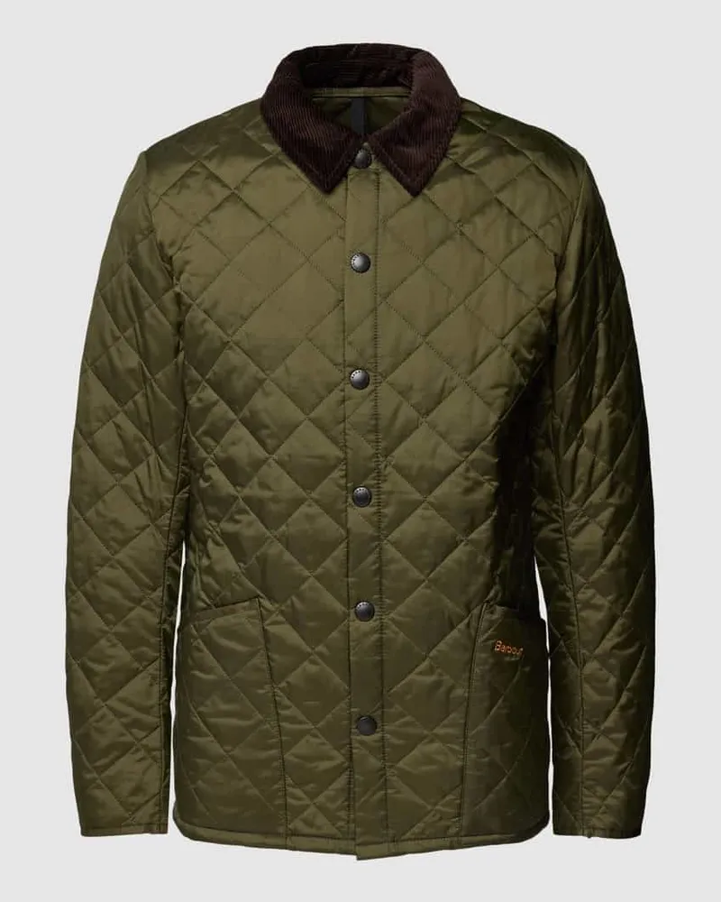 Barbour Steppjacke mit Umlegekragen Oliv