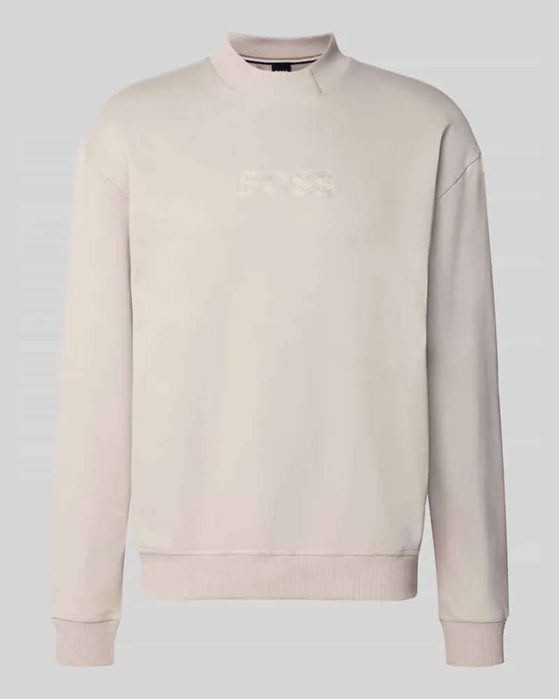 HUGO BOSS Sweatshirt mit Rundhals Beige