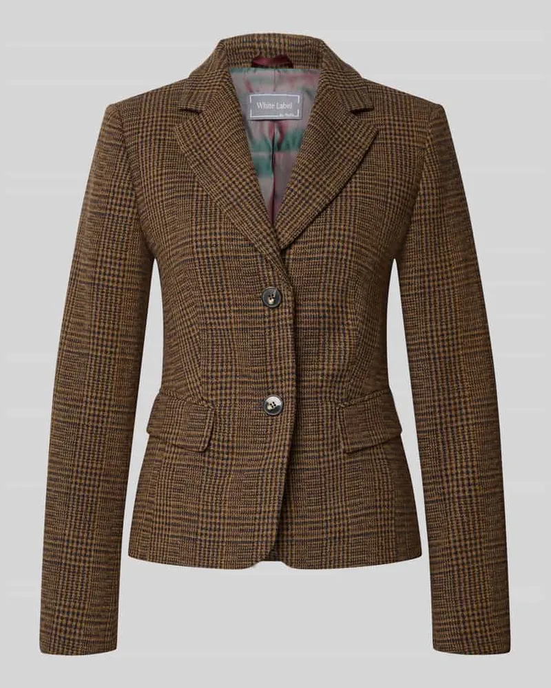 White Label Blazer mit Reverskragen und Pattentaschen Beige