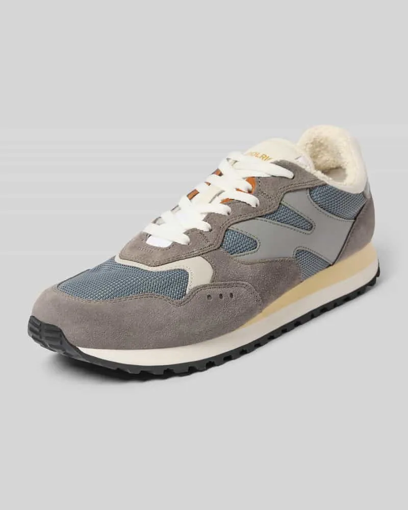 Woolrich Sneaker aus Leder-Mix mit Logo-Detail Modell 'Gravel Mittelgrau