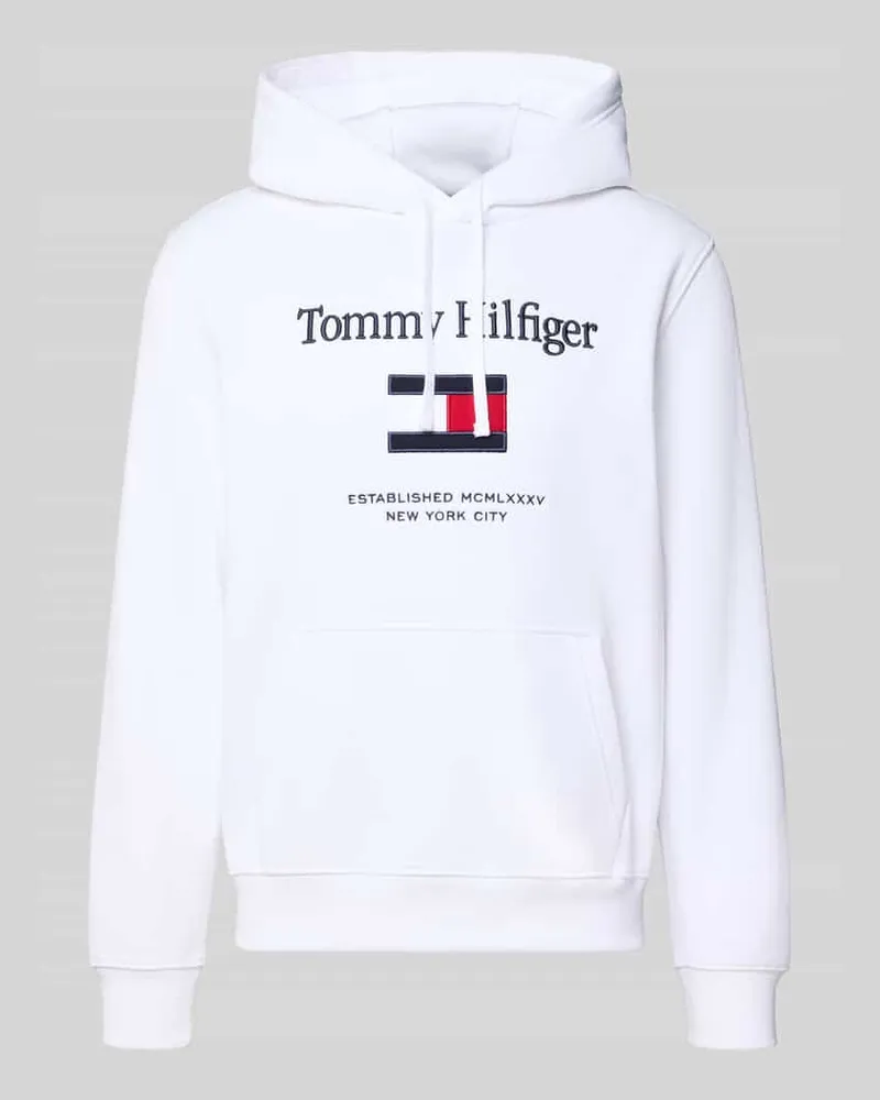 Tommy Hilfiger Regular Fit Hoodie aus Baumwoll-Mix Weiss