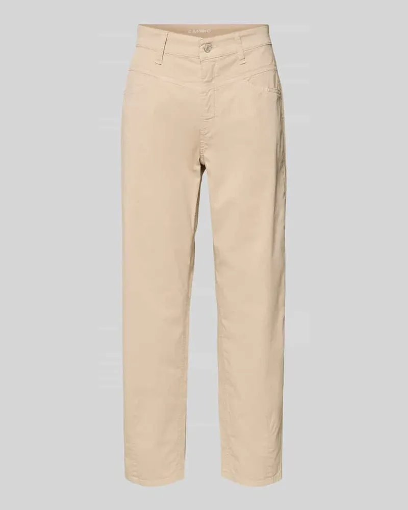Cambio Barrel Leg Hose aus Baumwoll-Mix Modell 'ELIN Beige