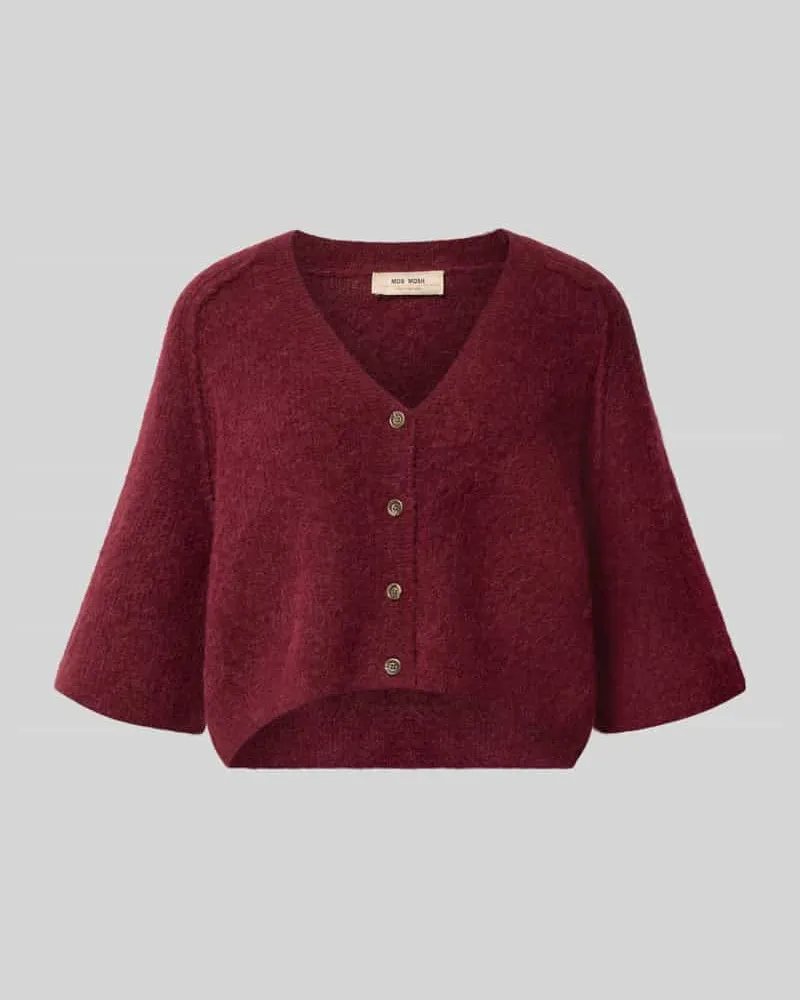 Mos Mosh Strickjacke aus Alpaka-Mix mit Leinen-Anteil Modell 'Thora Bordeaux