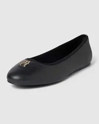 Tommy Hilfiger Ballerinas aus Leder mit Label-Applikation Black