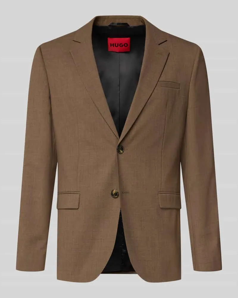 HUGO BOSS Extra Slim Fit 2-Knopf-Sakko mit Schurwoll-Anteil Modell 'Arti Mittelbraun