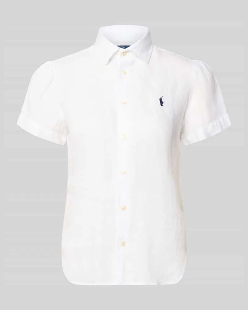 Ralph Lauren Regular Fit Leinenbluse aus reinem Leinen Offwhite