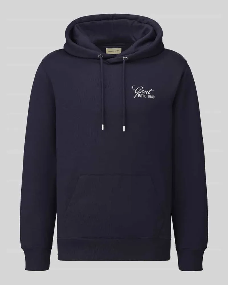Gant Regular Fit Hoodie aus Baumwolle mit Logo-Print Dunkelblau