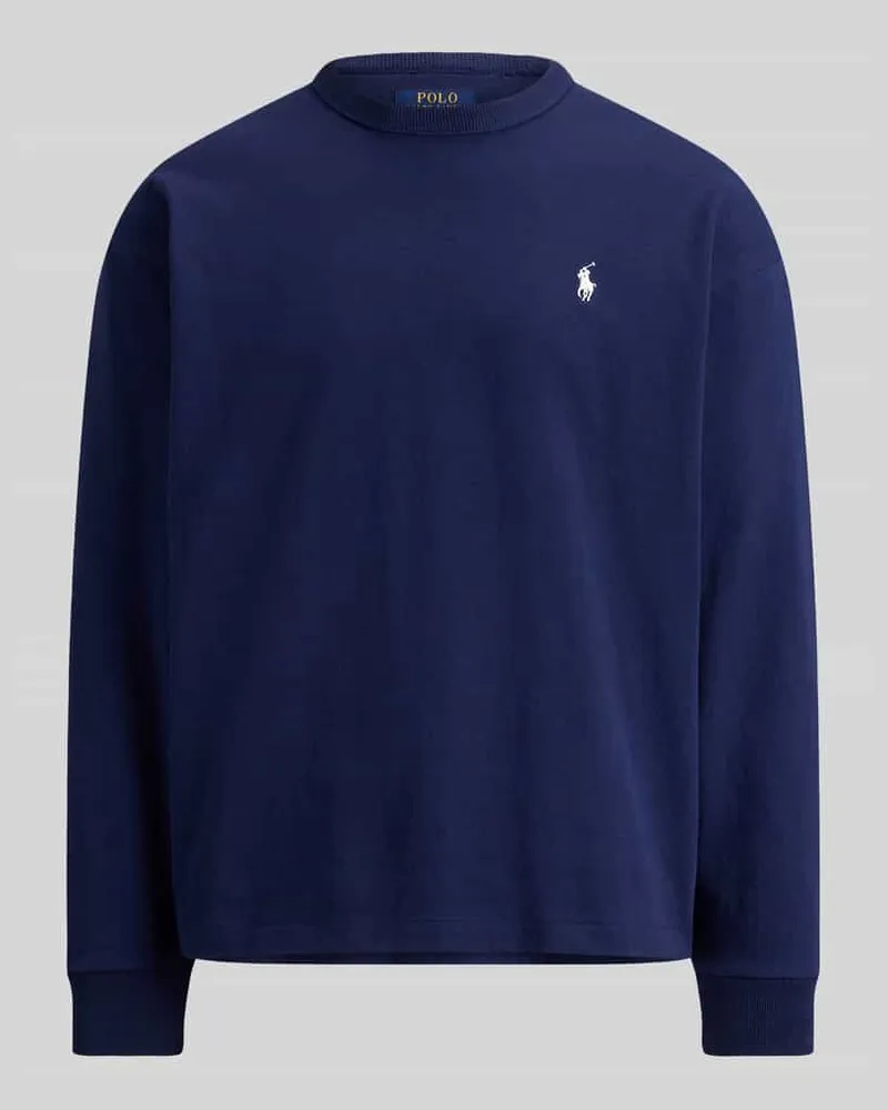 Ralph Lauren Relaxed Fit Langarmshirt aus reiner Baumwolle Marine