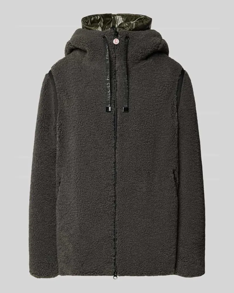 Frieda & Freddies Jacke aus Teddyfell mit Kapuze Modell 'CHANZY Oliv