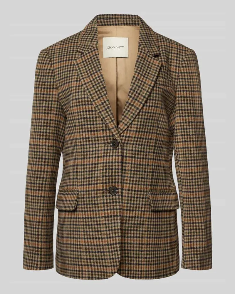 Gant Wollblazer mit Reverskragen Modell 'HOUNDSTOOTH Camel