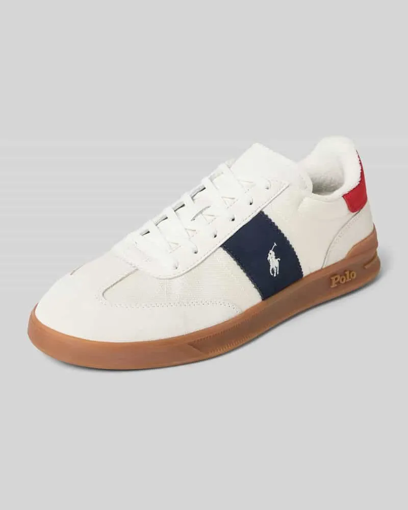 Ralph Lauren Low Top Sneaker mit Rindsleder-Anteil Weiss