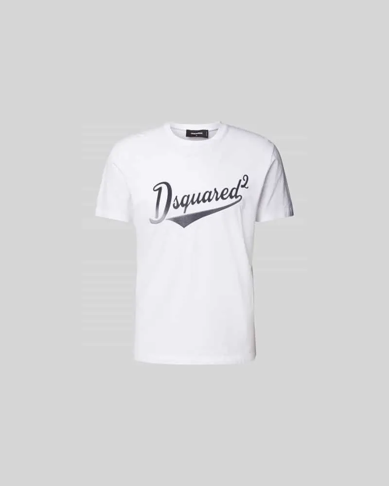 Dsquared2 T-Shirt mit Label-Print Weiss