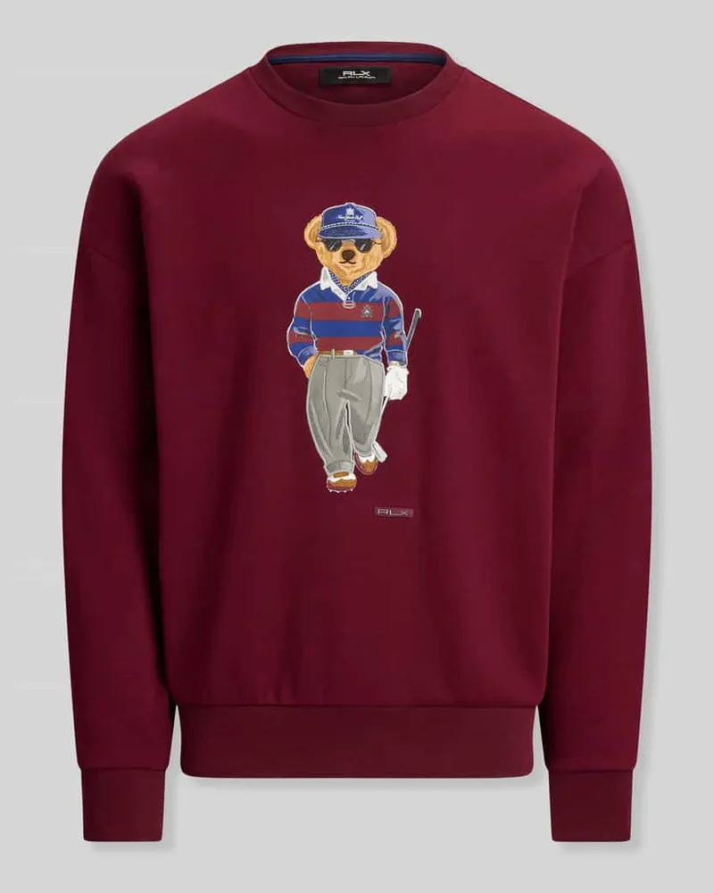 Ralph Lauren Sweatshirt mit Golfbär-Stickerei Bordeaux
