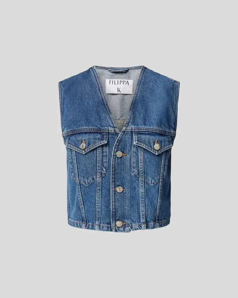 Filippa K Jeansweste mit Knopfleiste Blau