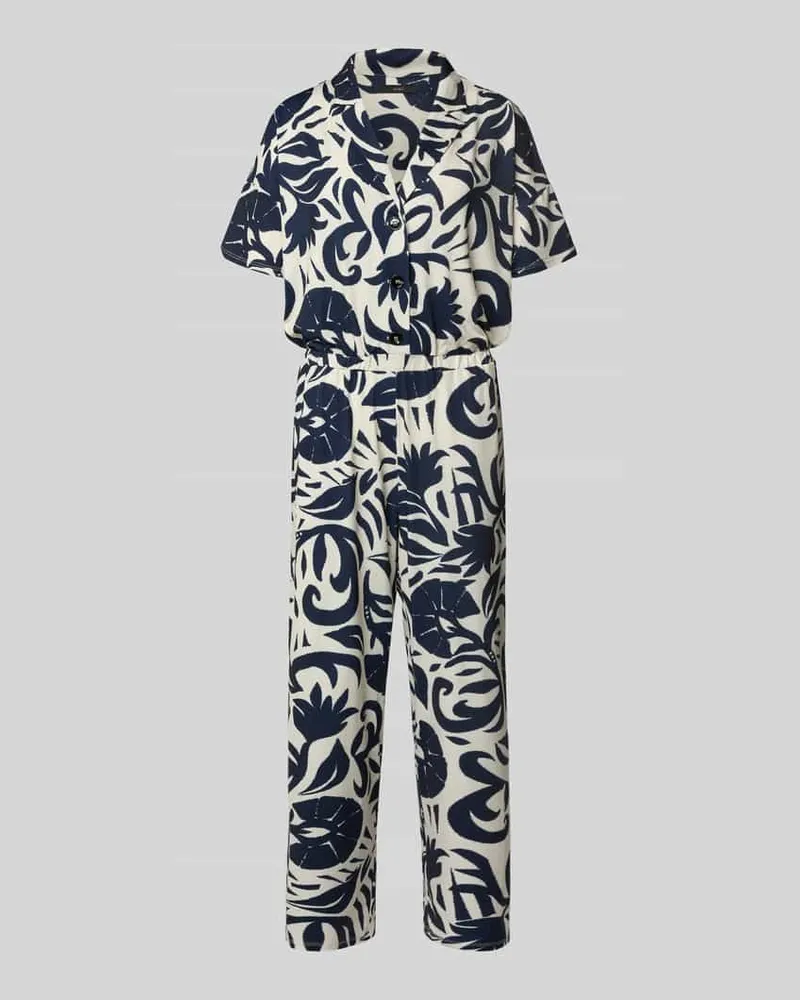 Oui  Jumpsuit mit floralem Allover-Print Beige