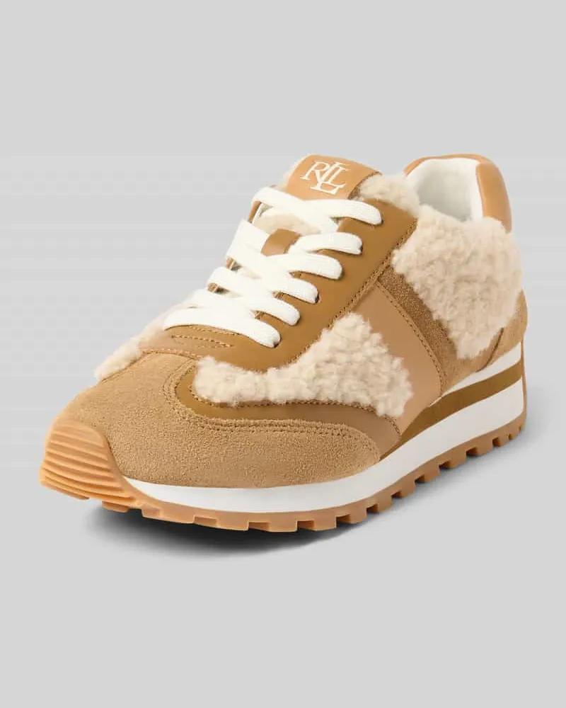 Ralph Lauren Sneaker aus Leder mit Teddyfell Modell 'DANI Sand
