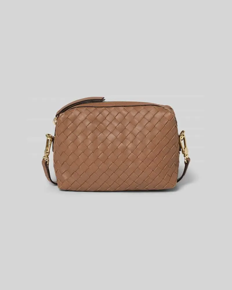 Abro Umhängetasche mit Strukturmuster Modell 'Kaia Cognac