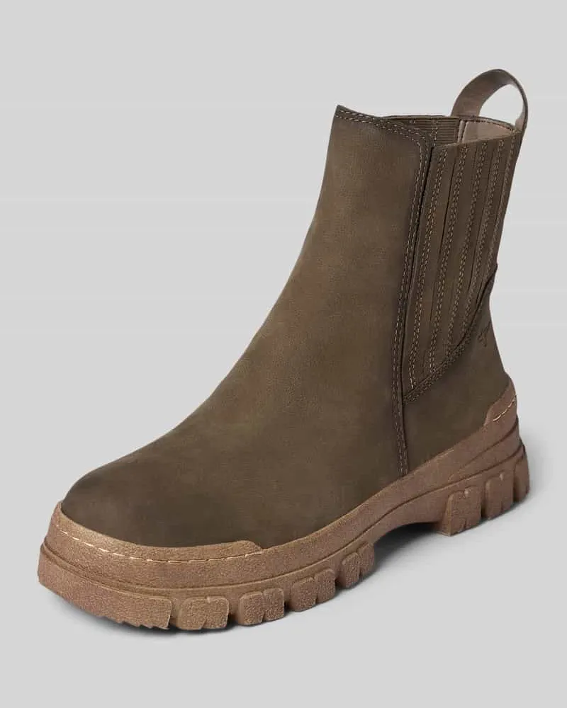 Tamaris Chelseas aus echtem Rindsleder Oliv