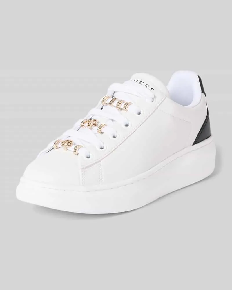Guess Sneaker aus Leder-Mix Modell 'Fionia Weiss