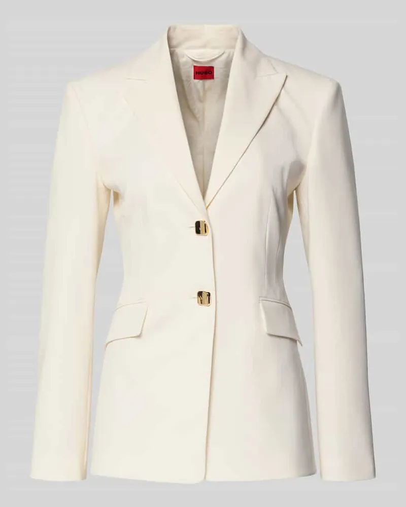 HUGO BOSS Shaped Fit Blazer mit steigendem Revers Modell 'ASMALLA Offwhite
