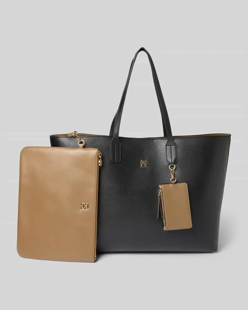 Tommy Hilfiger Shopper mit abnehmbarer Münztasche Modell 'ICON TOTE Black