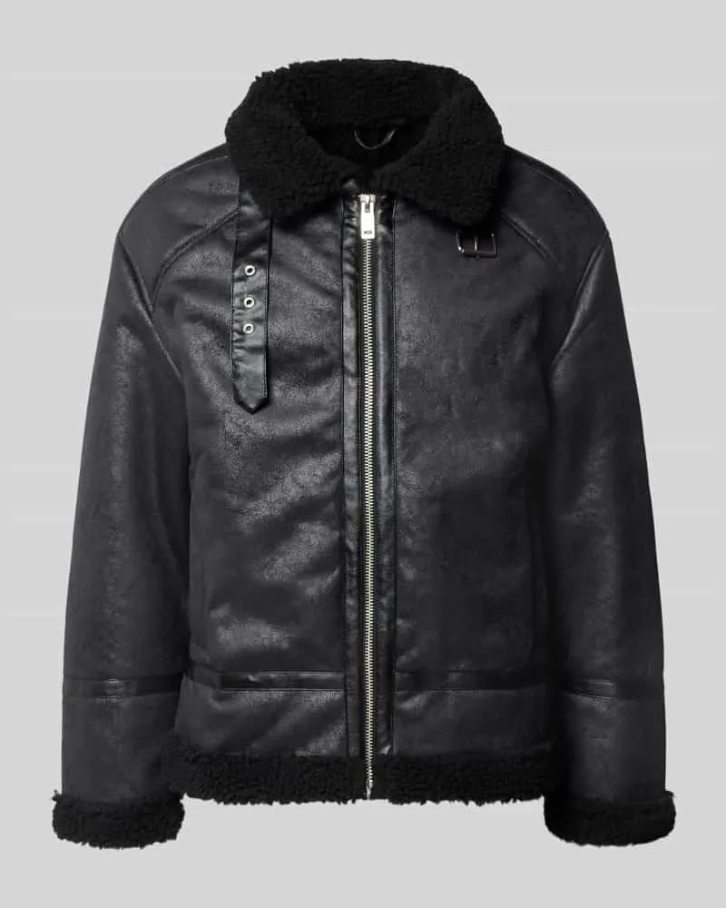 Lindbergh Regular Fit Jacke in Leder-Optik Black